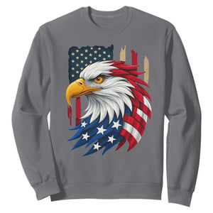 Fierce American Eagle Sweatshirt Bold Patriotic 4th of July USA Freedom TS02 Charcoal Print Your Wear
