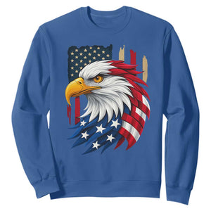 Fierce American Eagle Sweatshirt Bold Patriotic 4th of July USA Freedom TS02 Royal Blue Print Your Wear