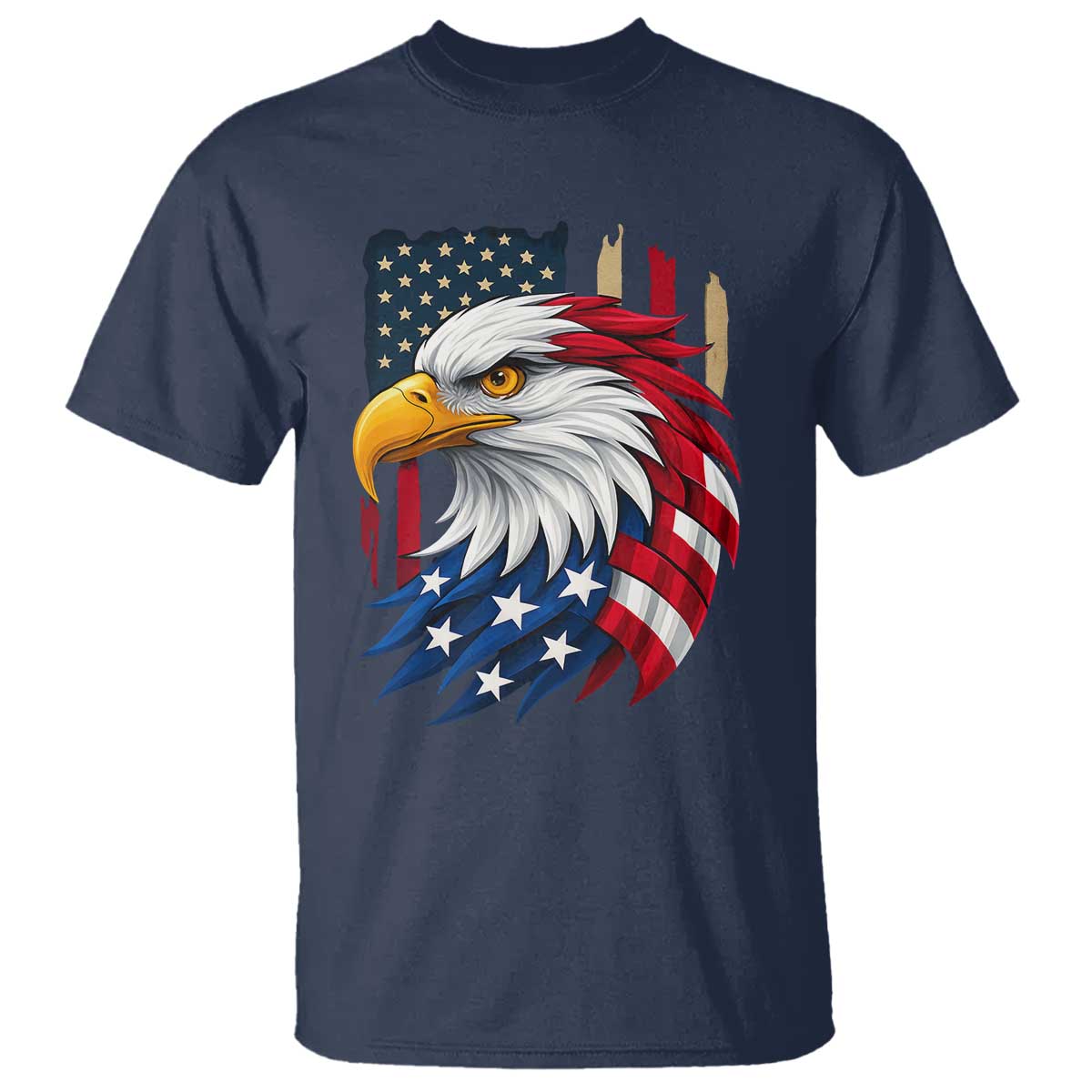 Fierce American Eagle T Shirt Bold Patriotic 4th of July USA Freedom TS02 Navy Print Your Wear
