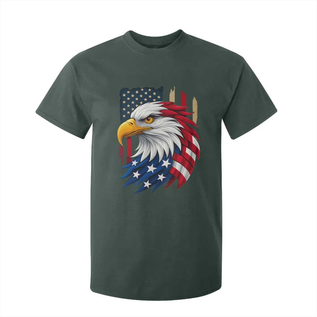 Fierce American Eagle T Shirt For Kid Bold Patriotic 4th of July USA Freedom TS02 Dark Forest Green Print Your Wear