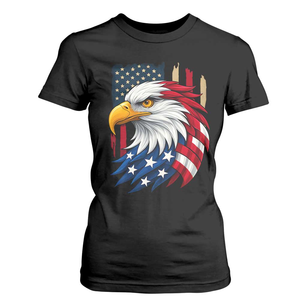 Fierce American Eagle T Shirt For Women Bold Patriotic 4th of July USA Freedom TS02 Black Print Your Wear