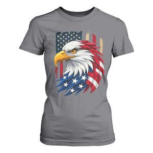 Fierce American Eagle T Shirt For Women Bold Patriotic 4th of July USA Freedom TS02 Charcoal Print Your Wear
