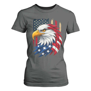 Fierce American Eagle T Shirt For Women Bold Patriotic 4th of July USA Freedom TS02 Dark Heather Print Your Wear