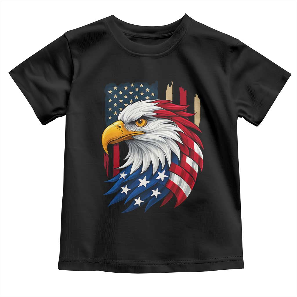 Fierce American Eagle Toddler T Shirt Bold Patriotic 4th of July USA Freedom TS02 Black Print Your Wear