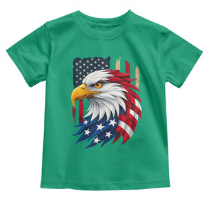 Fierce American Eagle Toddler T Shirt Bold Patriotic 4th of July USA Freedom TS02 Irish Green Print Your Wear