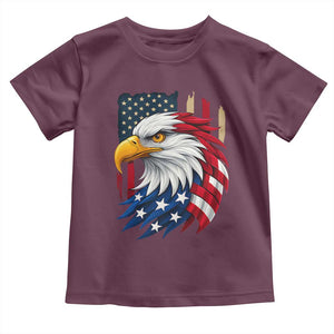 Fierce American Eagle Toddler T Shirt Bold Patriotic 4th of July USA Freedom TS02 Maroon Print Your Wear