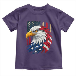 Fierce American Eagle Toddler T Shirt Bold Patriotic 4th of July USA Freedom TS02 Purple Print Your Wear