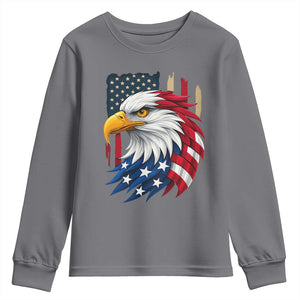 Fierce American Eagle Youth Sweatshirt Bold Patriotic 4th of July USA Freedom TS02 Charcoal Print Your Wear