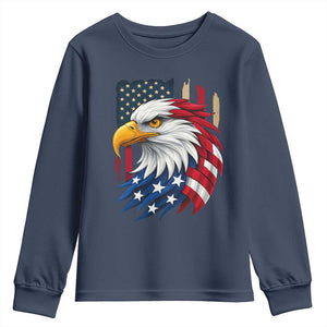 Fierce American Eagle Youth Sweatshirt Bold Patriotic 4th of July USA Freedom TS02 Navy Print Your Wear