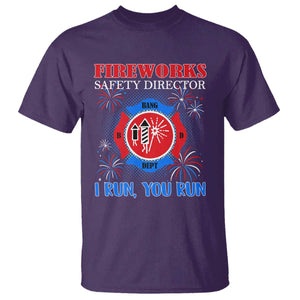 Fireworks Safety Director T Shirt I Run You Run Funny 4th of July Patriotic TS02 Purple Print Your Wear