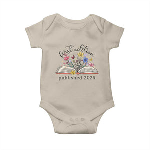 First Edition Published 2025 Baby Onesie Littlest Bookworm Funny Annoucement Baby Shower TS10 Sand Print Your Wear