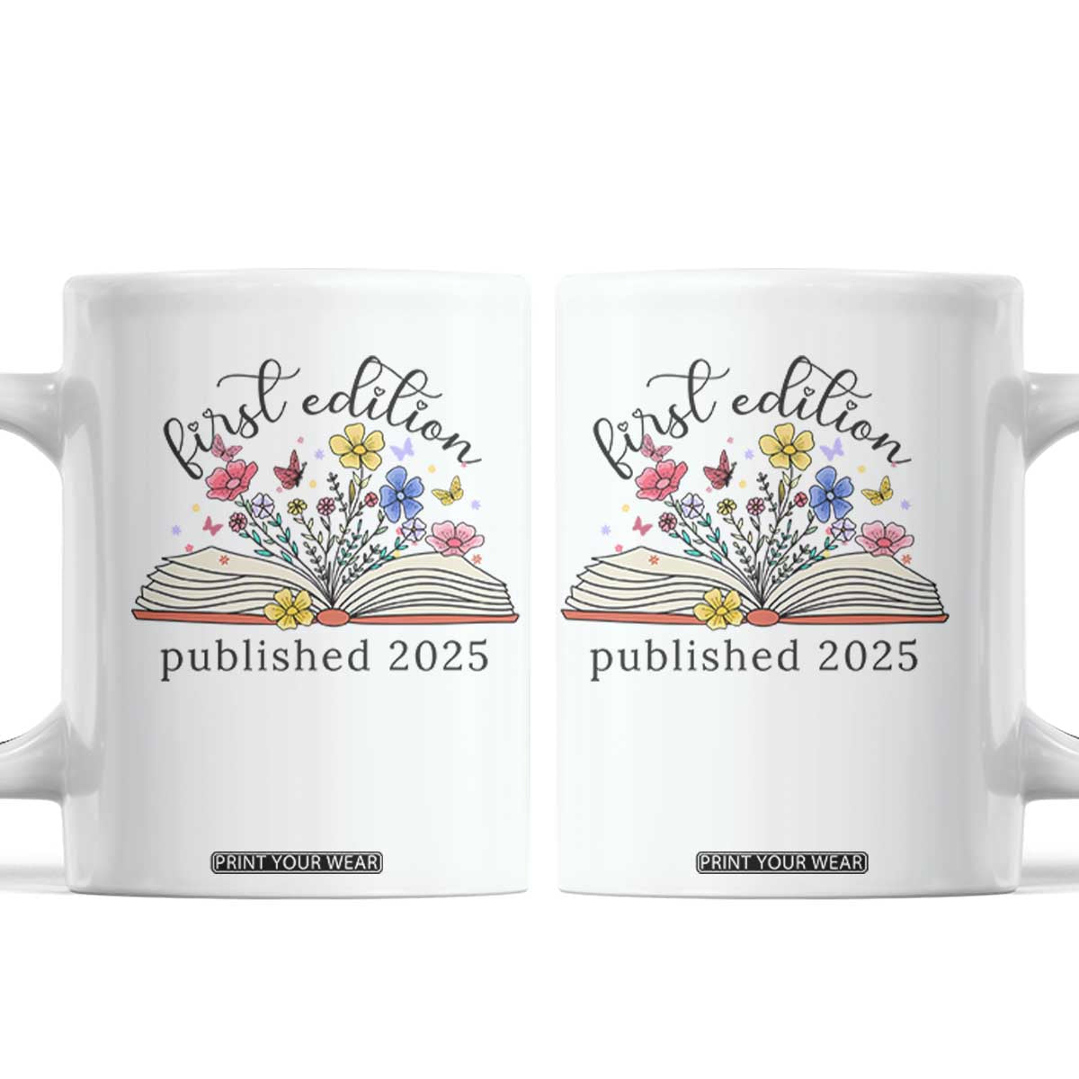 First Edition Published 2025 Coffee Mug Littlest Bookworm Funny Annoucement Baby Shower TS10 White Print Your Wear