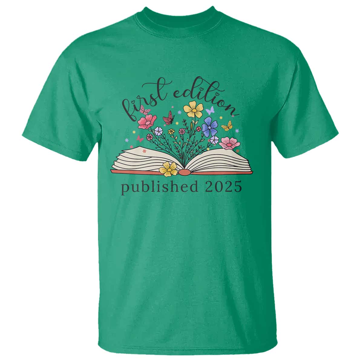 First Edition Published 2025 T Shirt Littlest Bookworm Funny Annoucement Baby Shower TS10 Irish Green Print Your Wear
