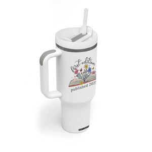 First Edition Published 2025 Tumbler With Handle Littlest Bookworm Funny Annoucement Baby Shower TS10 Print Your Wear