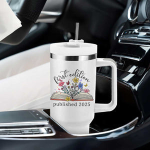 First Edition Published 2025 Tumbler With Handle Littlest Bookworm Funny Annoucement Baby Shower TS10 Print Your Wear