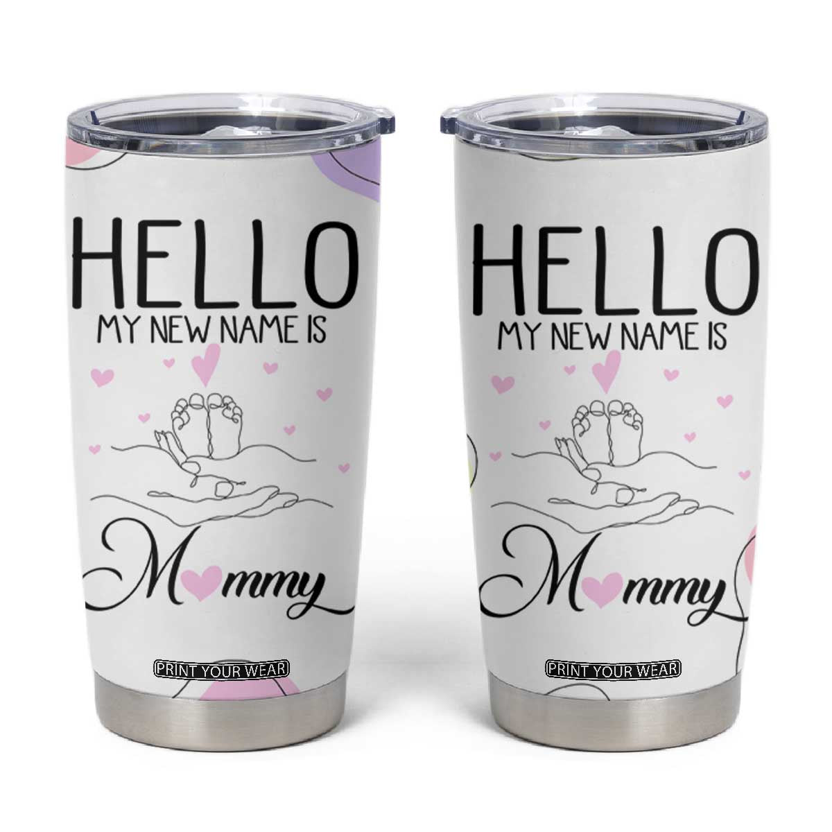 First Time Mom Gift Tumbler Cup New Mommy Pregnancy Gifts For First Mother's day TB10 White Print Your Wear
