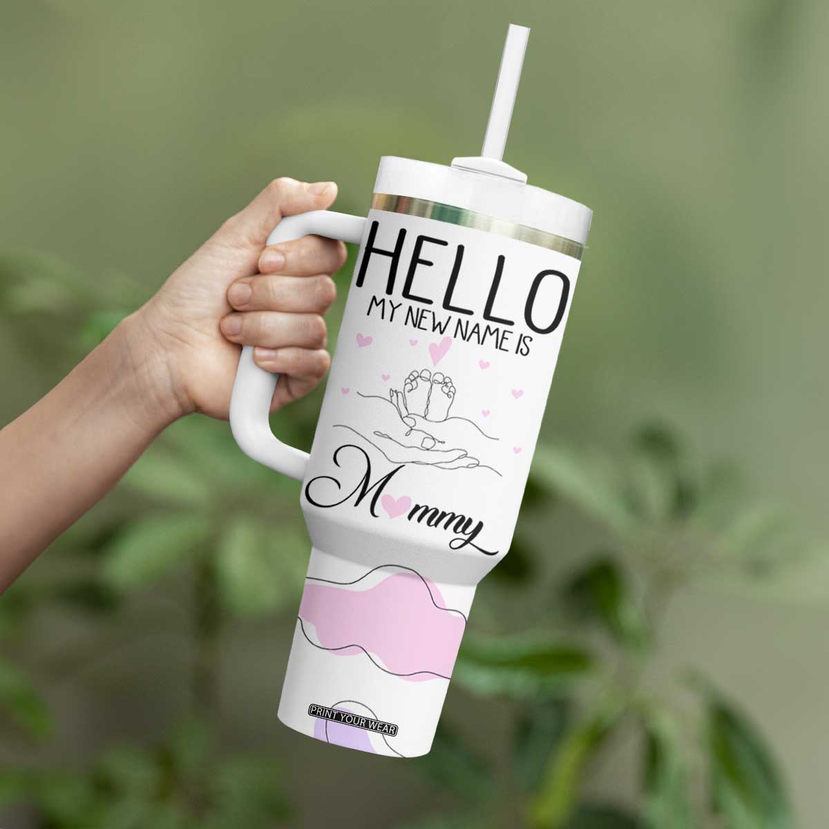 First Time Mom Gift Tumbler With Handle New Mommy Pregnancy Gifts For First Mother's day TB10 Print Your Wear