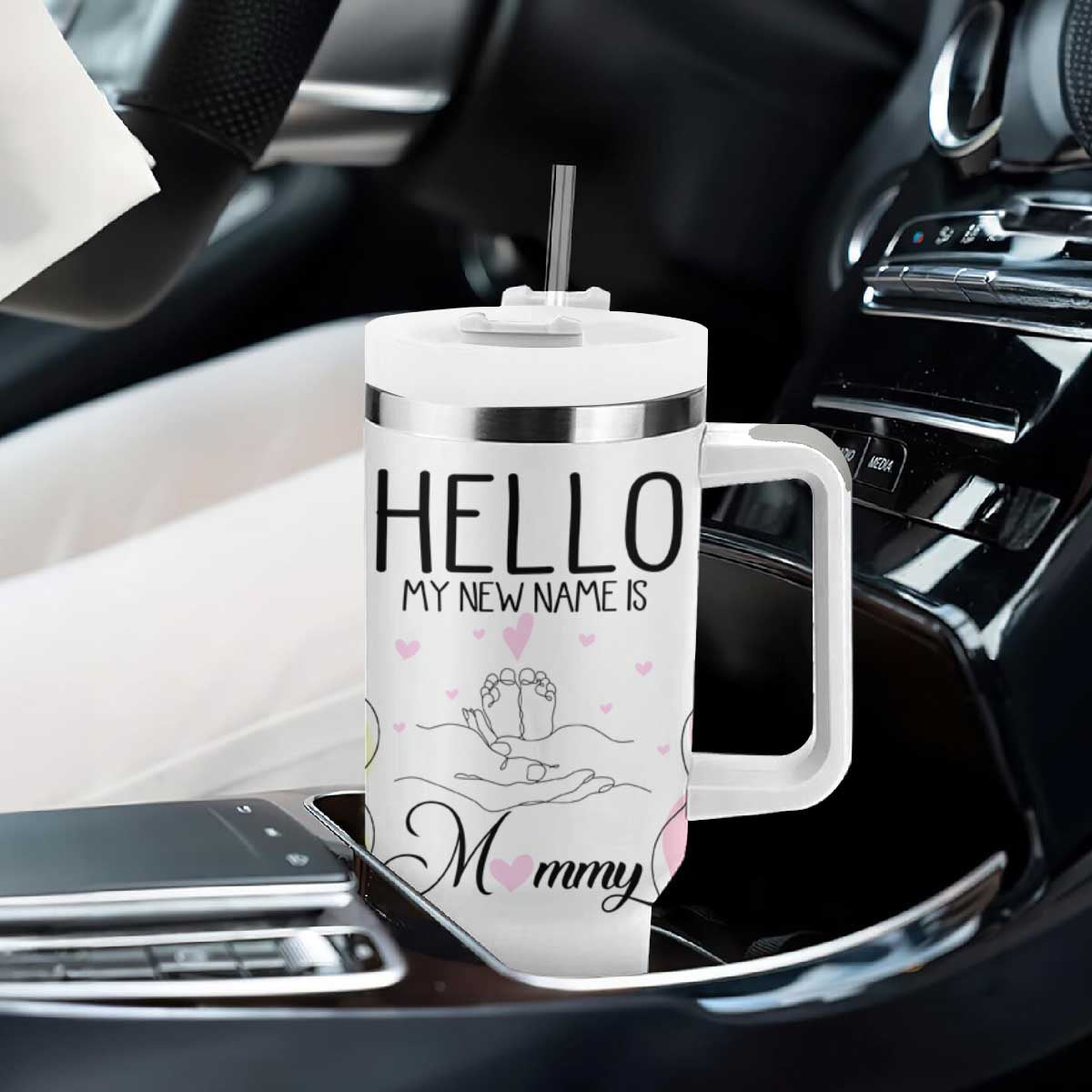 First Time Mom Gift Tumbler With Handle New Mommy Pregnancy Gifts For First Mother's day TB10 Print Your Wear