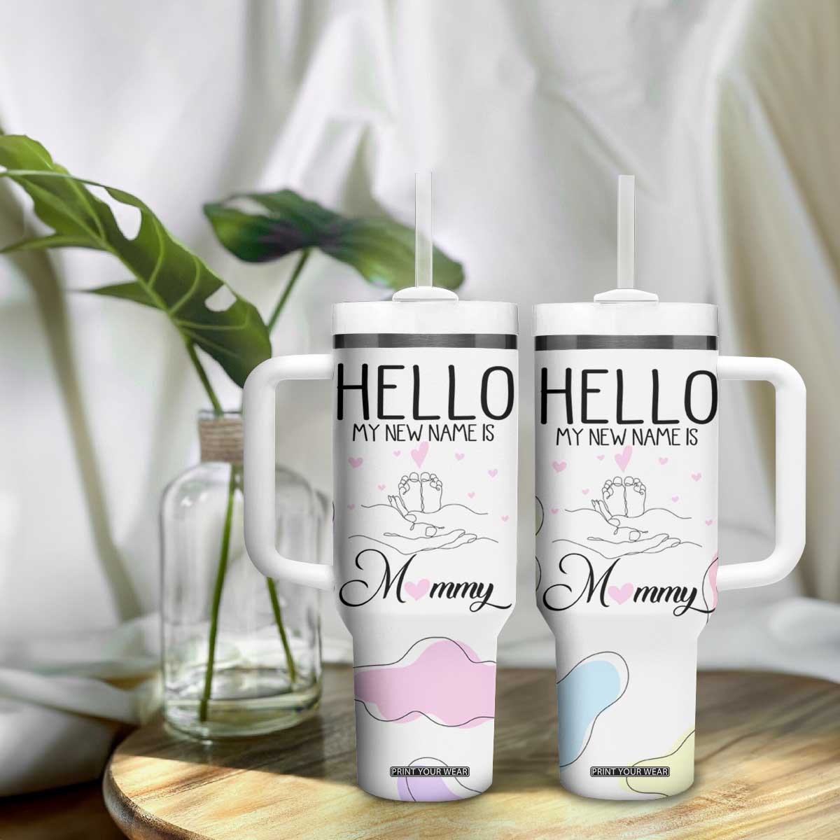 First Time Mom Gift Tumbler With Handle New Mommy Pregnancy Gifts For First Mother's day TB10 Print Your Wear