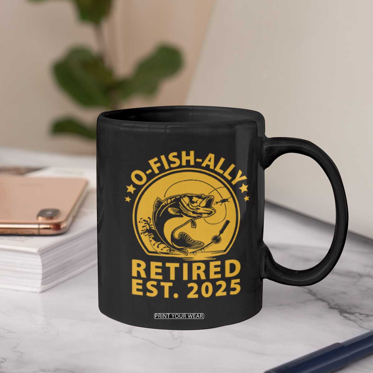 Fishing Retirement Coffee Mug O-Fish-Ally Retired 2025 For Fisherman TS10 Print Your Wear
