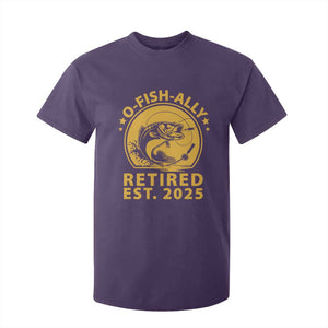 Fishing Retirement T Shirt For Kid O-Fish-Ally Retired 2025 For Fisherman TS10 Purple Print Your Wear