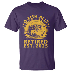 Fishing Retirement T Shirt O-Fish-Ally Retired 2025 For Fisherman TS10 Purple Print Your Wear