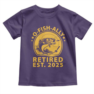 Fishing Retirement Toddler T Shirt O-Fish-Ally Retired 2025 For Fisherman TS10 Purple Print Your Wear