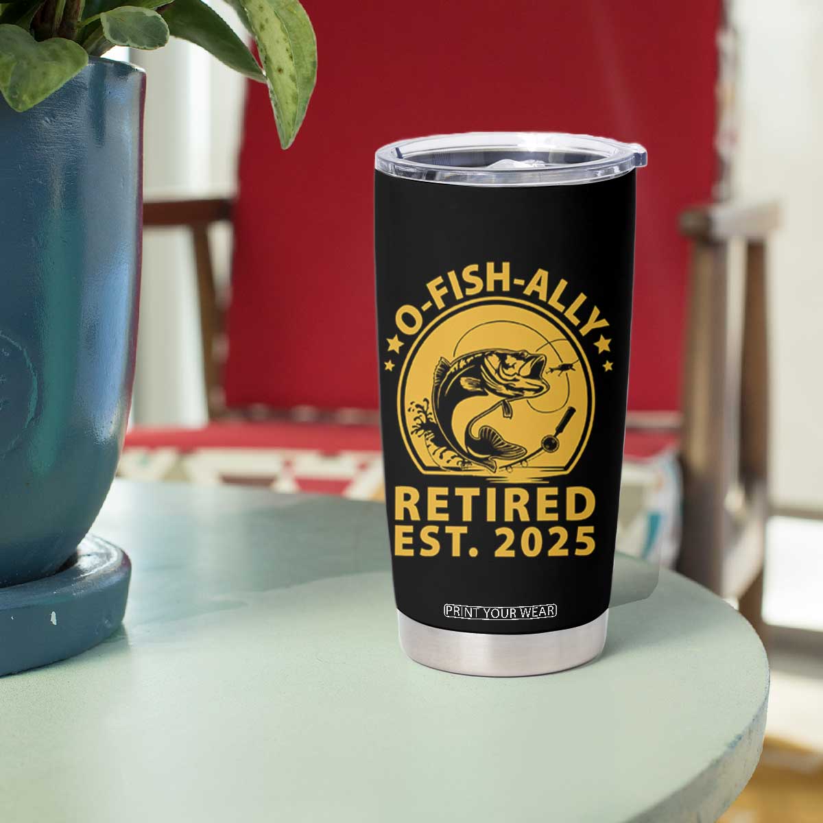 Fishing Retirement Tumbler Cup O-Fish-Ally Retired 2025 For Fisherman TS10 Print Your Wear