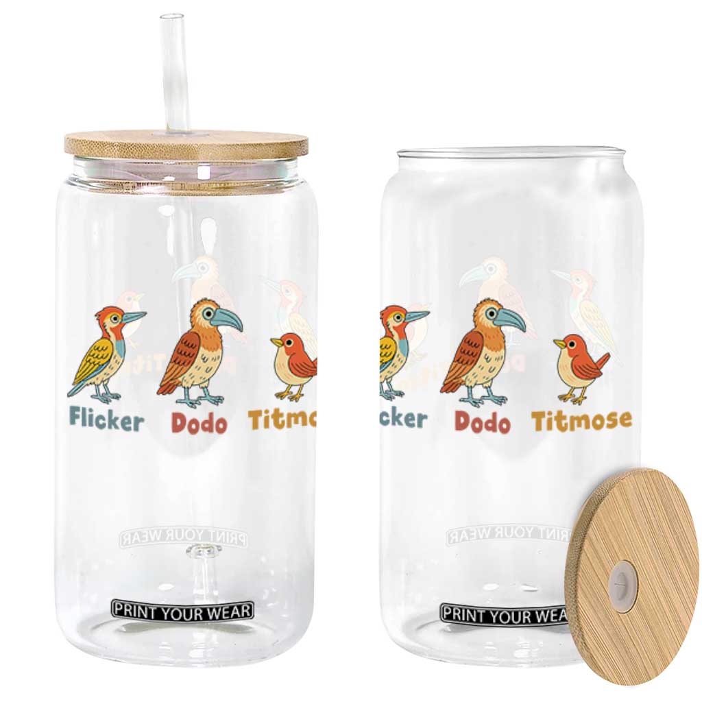 Flicker Dodo Titmouse Subtle FDT Glass Can Funny Bird Lover Nature TS02 Black Print Your Wear