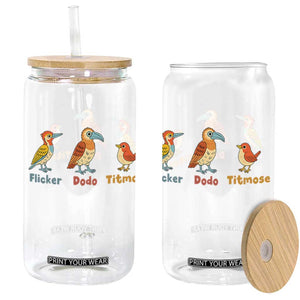 Flicker Dodo Titmouse Subtle FDT Glass Can Funny Bird Lover Nature TS02 Black Print Your Wear