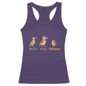 Flicker Dodo Titmouse Subtle FDT Racerback Tank Top Funny Bird Lover Nature TS02 Purple Print Your Wear