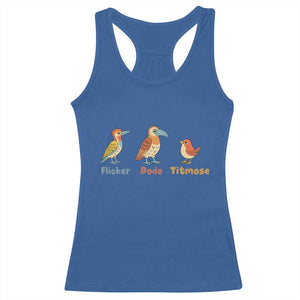 Flicker Dodo Titmouse Subtle FDT Racerback Tank Top Funny Bird Lover Nature TS02 Royal Blue Print Your Wear