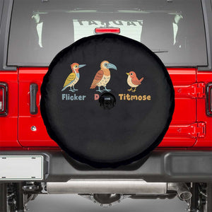 Flicker Dodo Titmouse Subtle FDT Spare Tire Cover Funny Bird Lover Nature TS02 Black Print Your Wear
