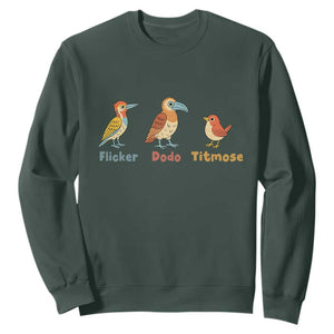 Flicker Dodo Titmouse Subtle FDT Sweatshirt Funny Bird Lover Nature TS02 Dark Forest Green Print Your Wear