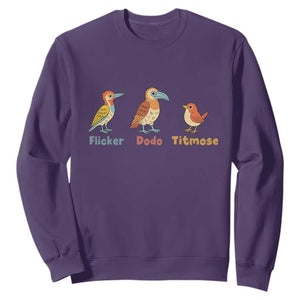 Flicker Dodo Titmouse Subtle FDT Sweatshirt Funny Bird Lover Nature TS02 Purple Print Your Wear