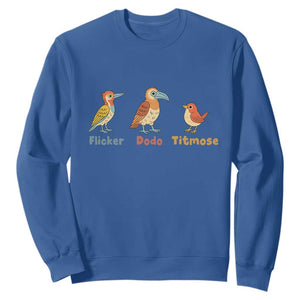 Flicker Dodo Titmouse Subtle FDT Sweatshirt Funny Bird Lover Nature TS02 Royal Blue Print Your Wear