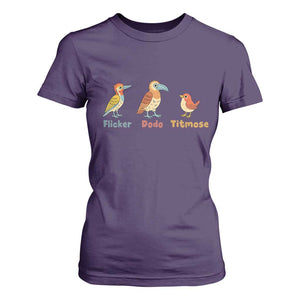 Flicker Dodo Titmouse Subtle FDT T Shirt For Women Funny Bird Lover Nature TS02 Purple Print Your Wear
