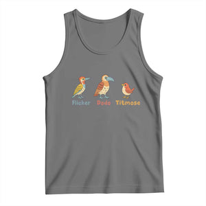 Flicker Dodo Titmouse Subtle FDT Tank Top Funny Bird Lover Nature TS02 Black Heather Print Your Wear
