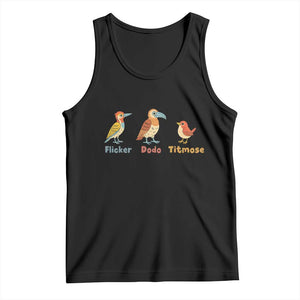 Flicker Dodo Titmouse Subtle FDT Tank Top Funny Bird Lover Nature TS02 Black Print Your Wear