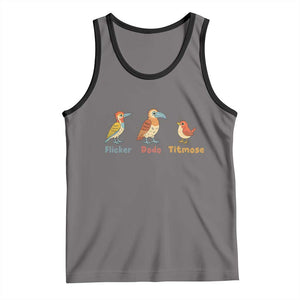 Flicker Dodo Titmouse Subtle FDT Tank Top Funny Bird Lover Nature TS02 Deep Heather Black Print Your Wear