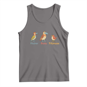 Flicker Dodo Titmouse Subtle FDT Tank Top Funny Bird Lover Nature TS02 Deep Heather Print Your Wear