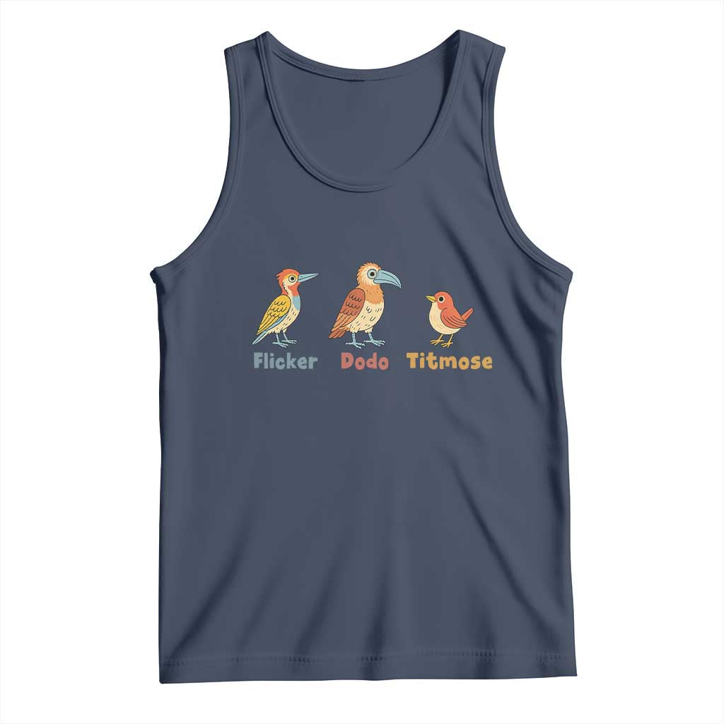 Flicker Dodo Titmouse Subtle FDT Tank Top Funny Bird Lover Nature TS02 Navy Print Your Wear