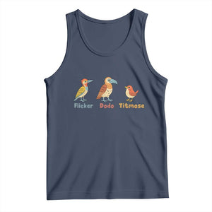 Flicker Dodo Titmouse Subtle FDT Tank Top Funny Bird Lover Nature TS02 Navy Print Your Wear