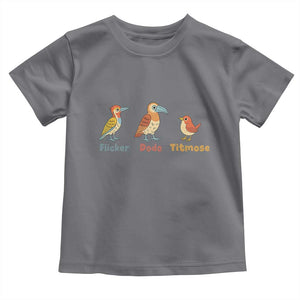 Flicker Dodo Titmouse Subtle FDT Toddler T Shirt Funny Bird Lover Nature TS02 Charcoal Print Your Wear