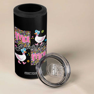 Floral Mama Goose 4 in 1 Can Cooler Tumbler Coquette Vintage Aesthetic Geese Mom Mothers Day TS02 Print Your Wear