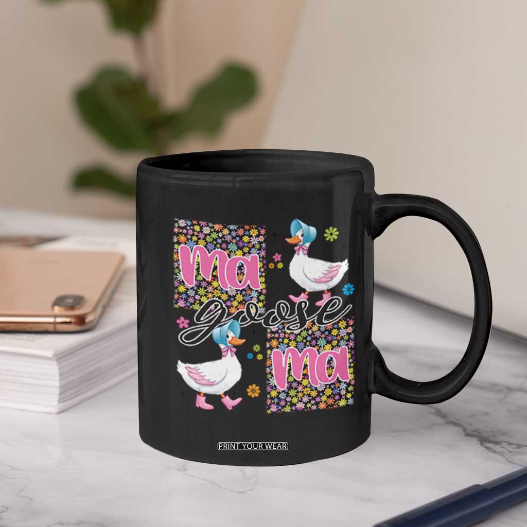 Floral Mama Goose Coffee Mug Coquette Vintage Aesthetic Geese Mom Mothers Day TS02 Print Your Wear