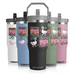 Floral Mama Goose Flip Straw Tumbler Coquette Vintage Aesthetic Geese Mom Mothers Day TS02 Print Your Wear