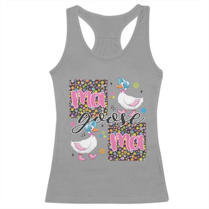 Floral Mama Goose Racerback Tank Top Coquette Vintage Aesthetic Geese Mom Mothers Day TS02 Sport Gray Print Your Wear