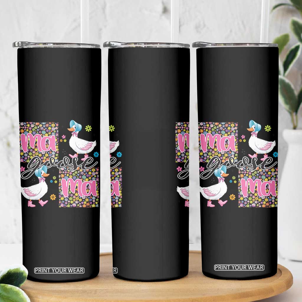 Floral Mama Goose Skinny Tumbler Coquette Vintage Aesthetic Geese Mom Mothers Day TS02 Print Your Wear