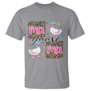 Floral Mama Goose T Shirt Coquette Vintage Aesthetic Geese Mom Mothers Day TS02 Sport Gray Print Your Wear